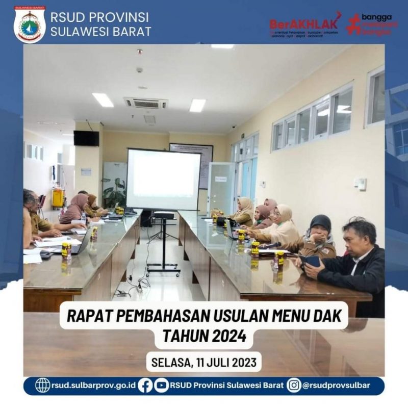 Rapat Pembahasan Usulan Menu Dak Tahun Rsud Sulbar